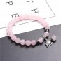 Fashion Natural Blue Chalcedony Beads Bracelet Cute Elephant Pendant Charm Model Malachite
