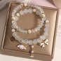 1Pc Anime Bracelet Cinnamoroll Bow Crystal Beads Bracelet Kawaii Model Pink