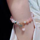 Hot Selling Butterfly Shape Ice Cracking Crystal Beaded Strand Hand Bracelets Model Orange