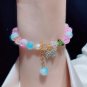 Hot Selling Butterfly Shape Ice Cracking Crystal Beaded Strand Hand Bracelets Model Orange