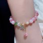 Hot Selling Butterfly Shape Ice Cracking Crystal Beaded Strand Hand Bracelets Model Orange