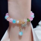 Hot Selling Butterfly Shape Ice Cracking Crystal Beaded Strand Hand Bracelets Model multicolor