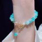 Hot Selling Butterfly Shape Ice Cracking Crystal Beaded Strand Hand Bracelets Model Blue