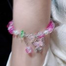 Hot Selling Butterfly Shape Ice Cracking Crystal Beaded Strand Hand Bracelets Model Purple