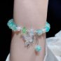 Hot Selling Butterfly Shape Ice Cracking Crystal Beaded Strand Hand Bracelets Model Purple