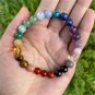 Bracelets Women Healing Tiger Eyes Amethyst Gemstone 7 Chakra Beads Bangles Model Gold
