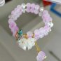 Korean Colorful Lily Valley Flower Bracelets for Women Fashion Sweet Crystal Model Blue White