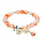 Korean Colorful Lily Valley Flower Bracelets for Women Fashion Sweet Crystal Model Orange