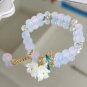 Korean Colorful Lily Valley Flower Bracelets for Women Fashion Sweet Crystal Model Orange
