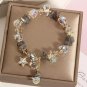 ZAKOL Versatile Purple Crystal Bead Bracelet With Star Zircon Pendant Shiny Model A