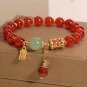 Chinese Style Lotus Butterfly Beaded Bracelets for Women Fashion Green Bead Model BR24Y0888