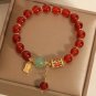 Chinese Style Lotus Butterfly Beaded Bracelets for Women Fashion Green Bead Model BR24Y0888