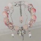 New Pink Beads Crystal Bracelet For Women Girls Korean ins Flower Fox Feather Model 03