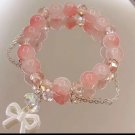 New Pink Beads Crystal Bracelet For Women Girls Korean ins Flower Fox Feather Model 01