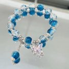 Niche Design Star Chain Tassel Bracelet for Women Fantasy Blue Crystal Beads Model Style T