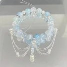 Niche Design Star Chain Tassel Bracelet for Women Fantasy Blue Crystal Beads Model Style D