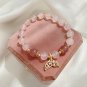 Gold Plated Mermaid Tail Pink Strawberry Crystal Beads Beaded Strand Bracelets Model Pink