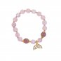 Gold Plated Mermaid Tail Pink Strawberry Crystal Beads Beaded Strand Bracelets Model Pink