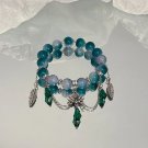 Butterfly Star Moon Flower Pendant Glazed Bracelet with Colorful Beads Beauty Model Style L