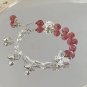Butterfly Star Moon Flower Pendant Glazed Bracelet with Colorful Beads Beauty Model Blue