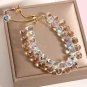 GD Fashion Austria Artificial Crystal Bracelet New Shiny Stone Beads Rope Chain Model Champagne 1