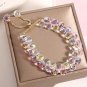 GD Fashion Austria Artificial Crystal Bracelet New Shiny Stone Beads Rope Chain Model Purple