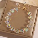 GD Fashion Austria Artificial Crystal Bracelet New Shiny Stone Beads Rope Chain Model White 2