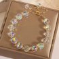 GD Fashion Austria Artificial Crystal Bracelet New Shiny Stone Beads Rope Chain Model White 2