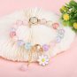 Lucky Red Crystal Bracelet Daisy Flower Pendant Multicolor Glass Beads Model Blue