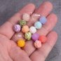 10pcs Flower Carving Shape Round 10mm Artificial Coral Loose Beads For Jewelry Model Yellow