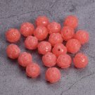 10pcs Flower Carving Shape Round 10mm Artificial Coral Loose Beads For Jewelry Model Melon
