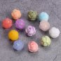 10pcs Flower Carving Shape Round 10mm Artificial Coral Loose Beads For Jewelry Model Gradual Flesh