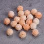 10pcs Flower Carving Shape Round 10mm Artificial Coral Loose Beads For Jewelry Model Gradual Flesh