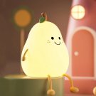 Pear Shape Silicone Night Light USB Charging Mini Table Lamp Bedroom Decoration