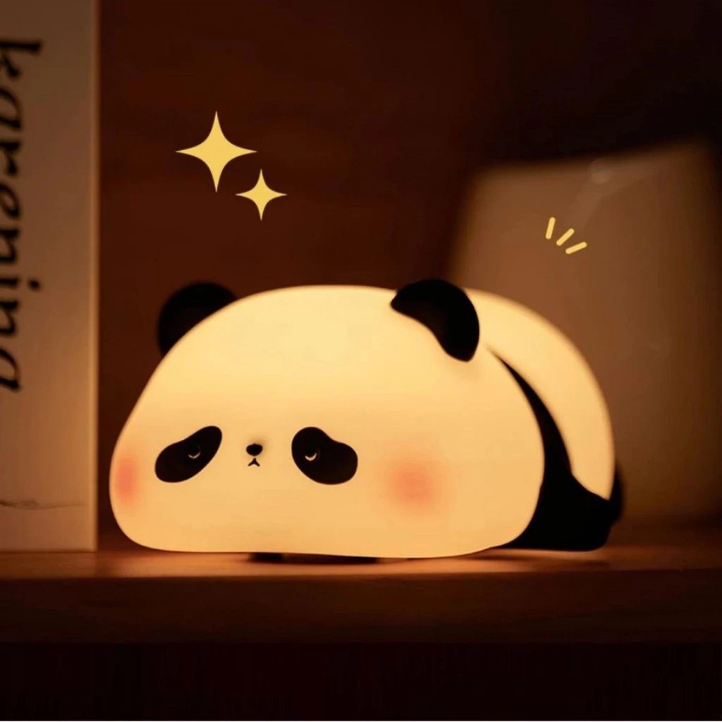 Panda Night Lights Silicone USB Charging Mini Table Lamp Bedroom Decoration