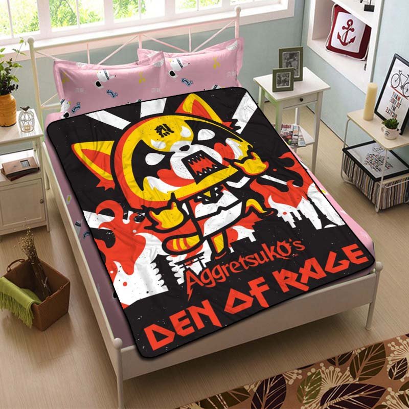 Aggretsuko Fleece Blanket Bedroom Set