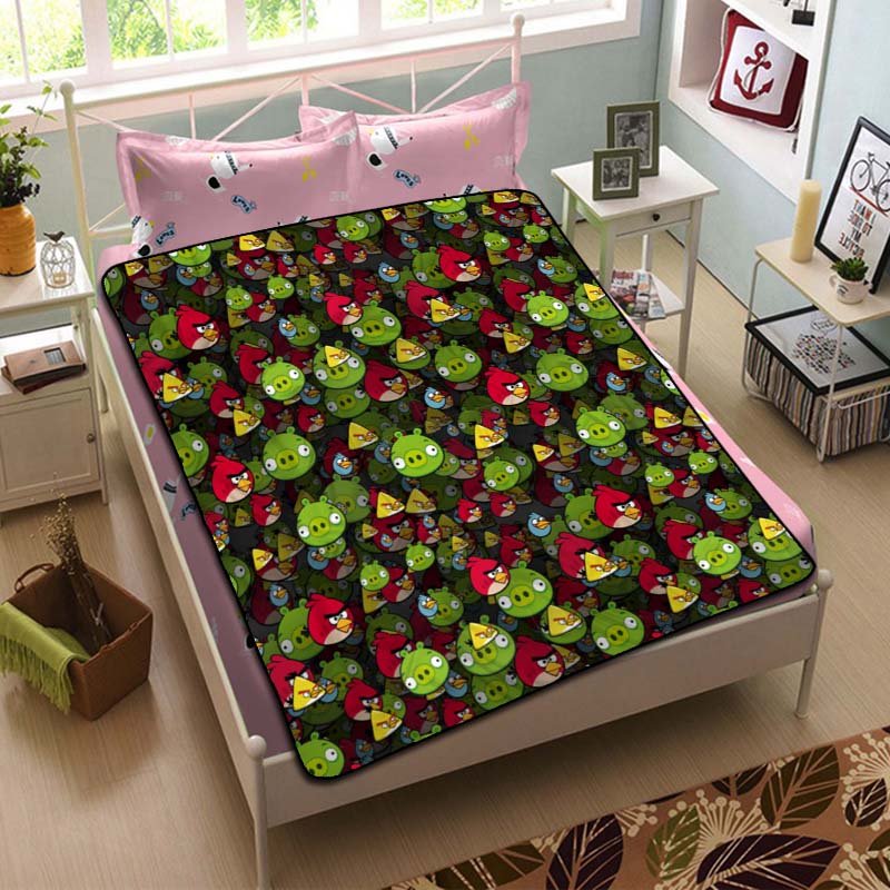 Angry Birds Pattern Fleece Blanket Bedroom Set