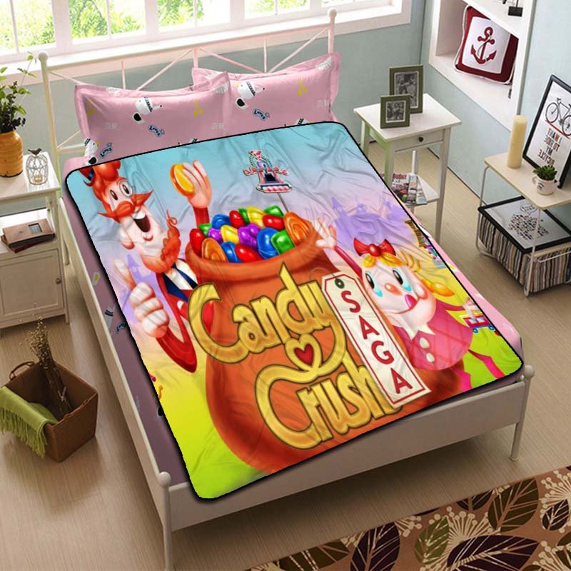 Candy Crush Saga Fleece Blanket Bedroom Set