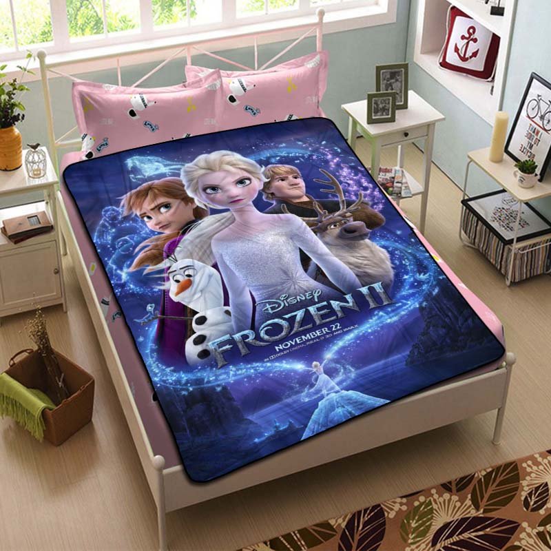 Frozen Characters Blanket Fleece Bedroom Decoration