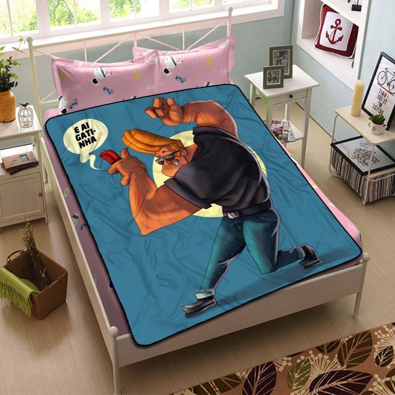 Johnny Bravo Cartoon Throw Blanket Bed Fleece
