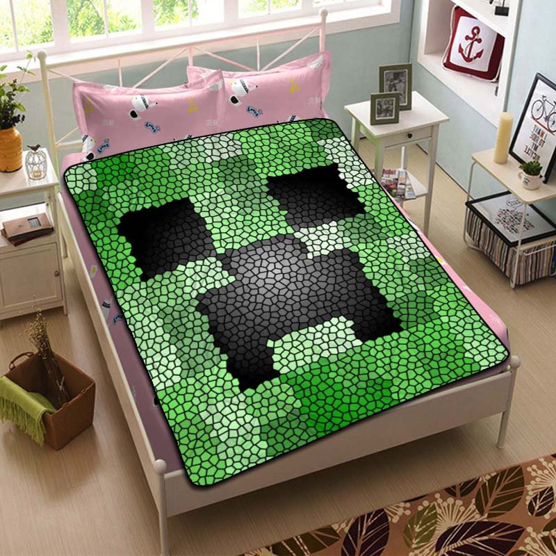 Minecraft Face Blanket Beddding Set