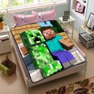 Minecraft Creeper Steve Fleece Blanket Bedroom Set