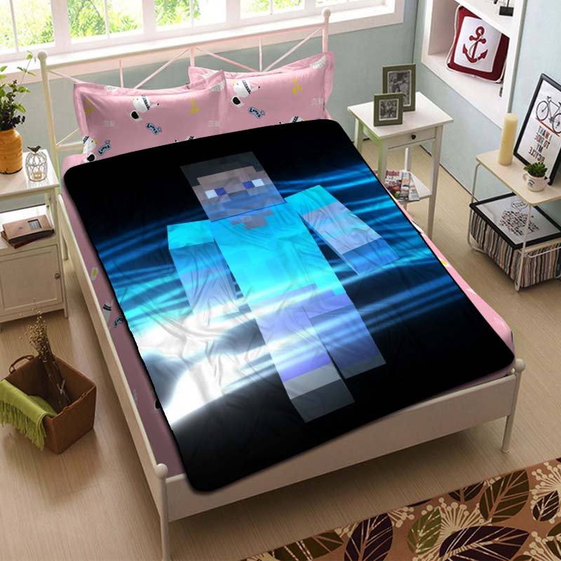 Minecraft Steve Blanket Fleece Bedroom Decoration