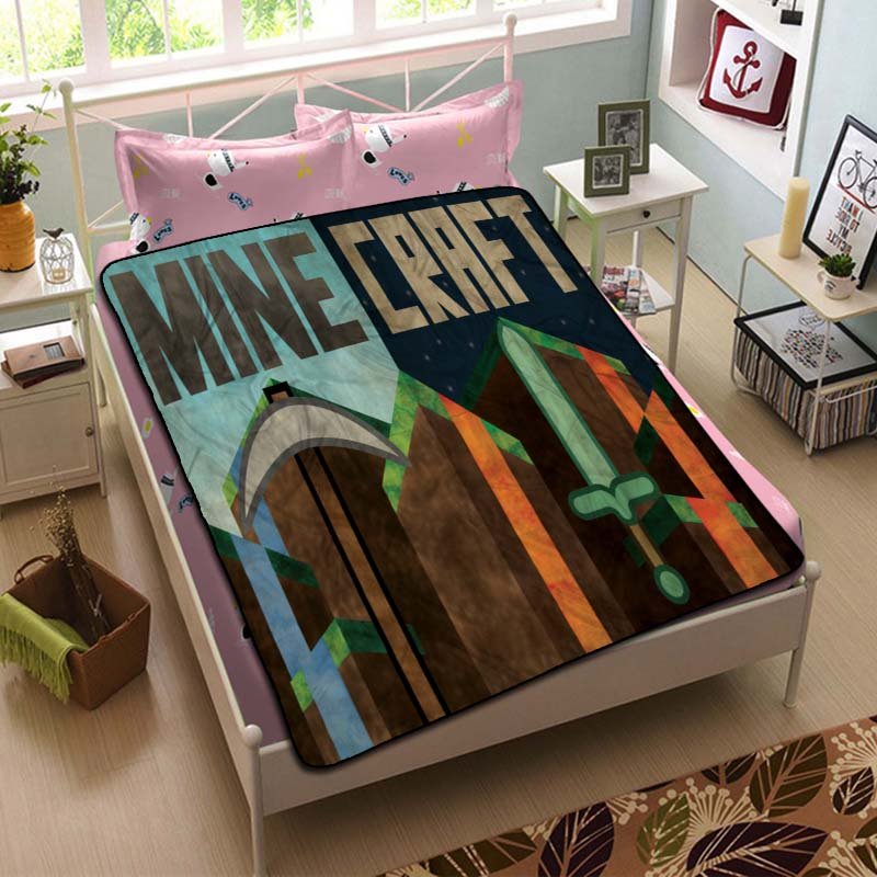 Minecraft Wallpaper Blanket Fleece Bedroom Decoration