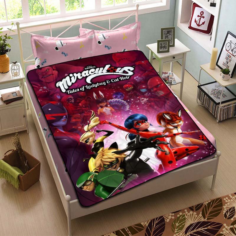 Miraculous Tales Of Ladybug & Cat Noir Throw Blanket Bed Fleece