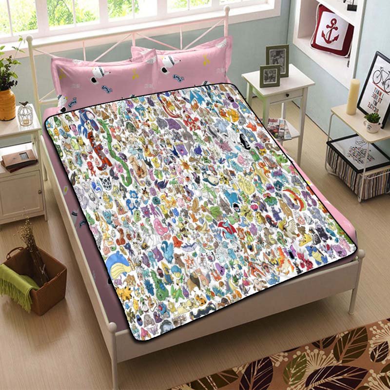 Pokemon Patterns Throw Blanket Bed Fleece