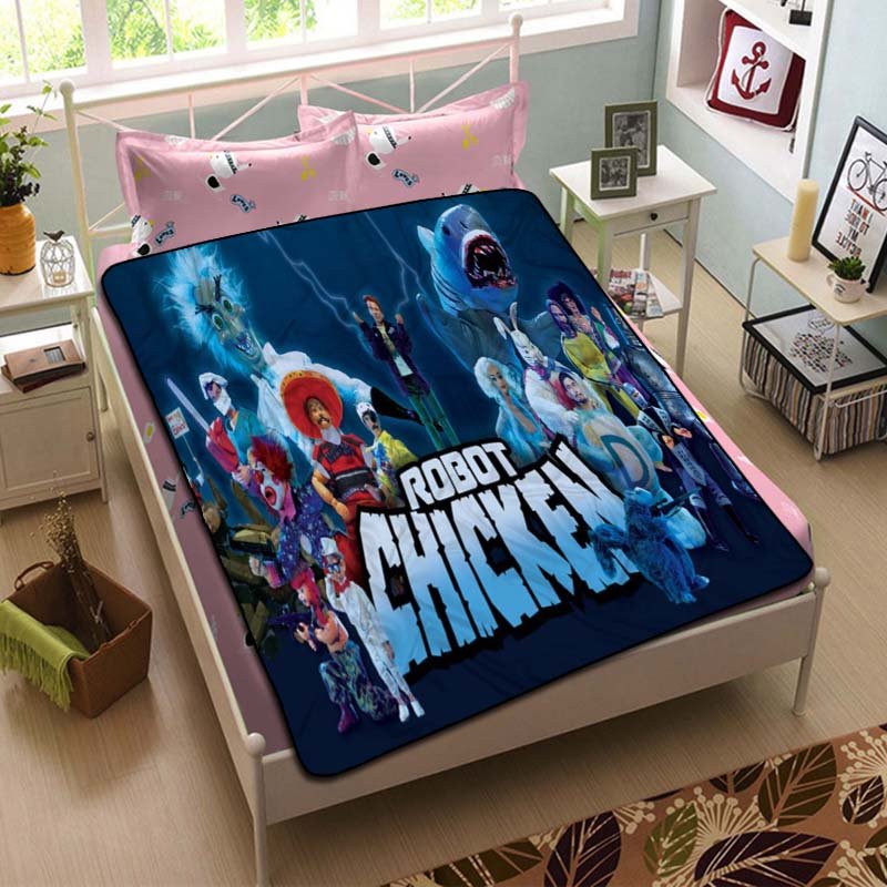 Robot Chicken Blanket Plush Bedroom Throw