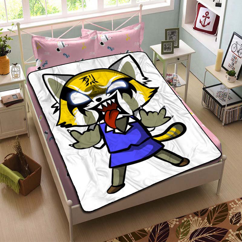 Aggretsuko Cartoon Throw Blanket Bed Fleece