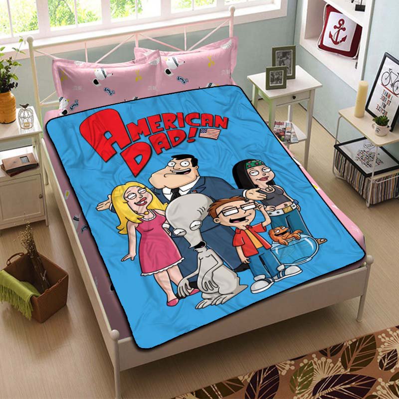 American Dad Throw Blanket Bed Fleece