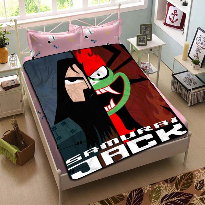 Samurai Jack Cartoon Fleece Blanket Bedroom Set